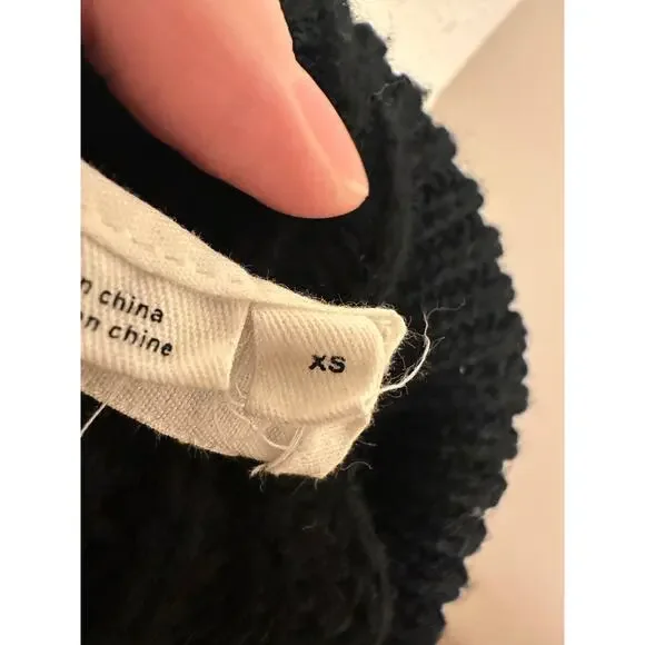 Anthropologie Hearts Mock Neck Sweater Tee Black/White Sz XS - Picture 7 of 7